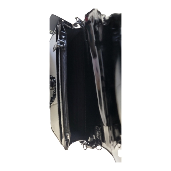 Badgley Mischka Grey Plaid Sequin WOOL Cross Body Purse NWT - Picture 7 of 12